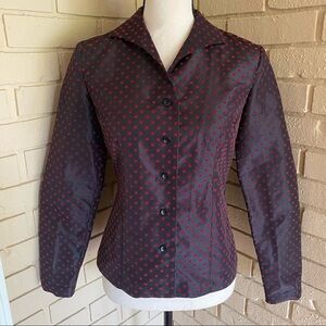 TAMOTSU New York Polka Dot Silk Blazer Jacket